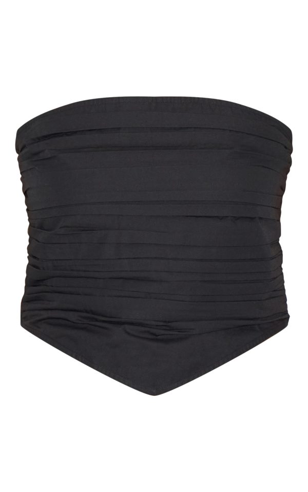 34e17c25a93331f2b3128f4e386d877940075e8d_CNM5113_5_plus_black_cotton_poplin_bandeau_ruched_front_top