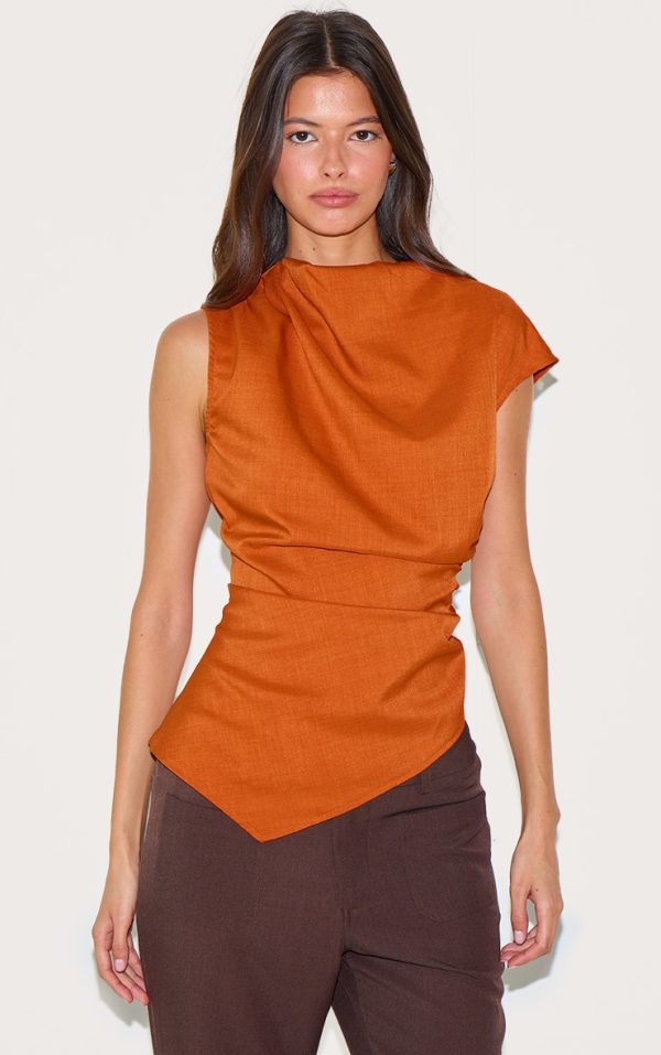 351f8766d094e641ac932e38efe4026b1bea8d95_CNL9467_1_rust_woven_ruched_asymmetric_long_top