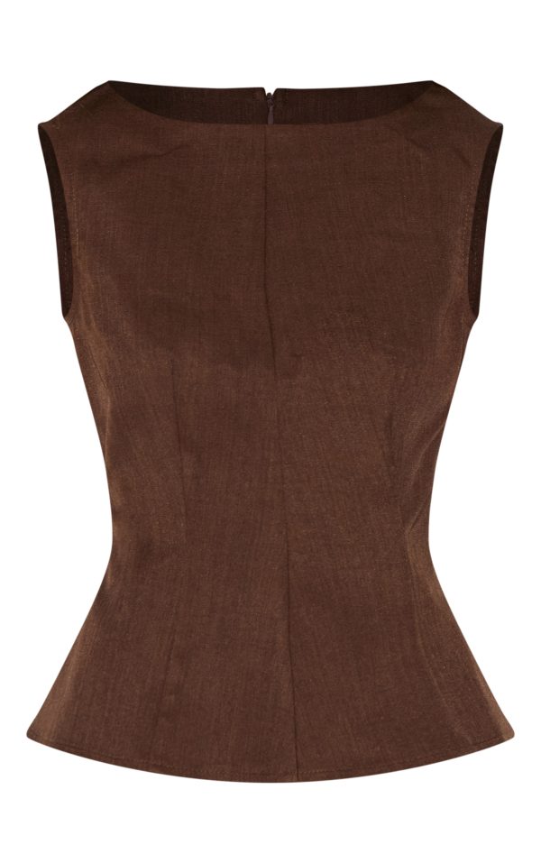3537d1a32a80cfa9f6ed3a8fed6658bd976d0ac2_CNM6225_5_chocolate_woven_fitted_boatneck_peplum_top