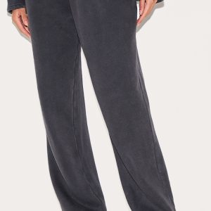 Charcoal Washed Wide Leg Joggers