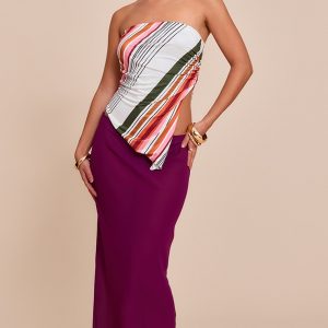 Fuschia Sheer Chiffon Midaxi Skirt