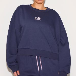 Plus Navy Plt Sweatshirt