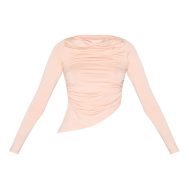 3720f61c064bc472e354514754a305b30548c1ff_CNM3776_5_cream_ruched_detail_asymmetric_hem_long_sleeve_top