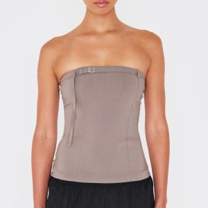 Mocha Bengaline Buckle Bandeau