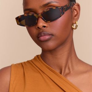 Brown Tort Slim Cat Eye Sunglasses