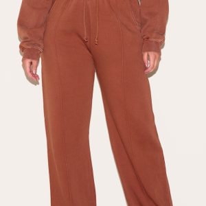 Shape Clay Sweat Seam Detail Wide Leg Joggers