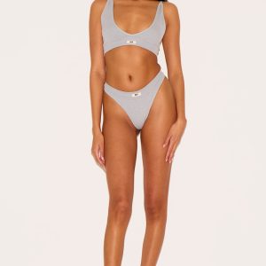 PRETTYLITTLETHING Grey Badge Seamless Thong