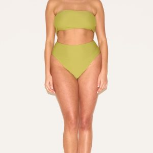 Plus Olive Basic High Waist Bikini Bottom