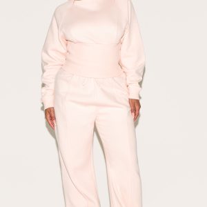 Shape Blush Binded High Waist Wide Leg Joggers