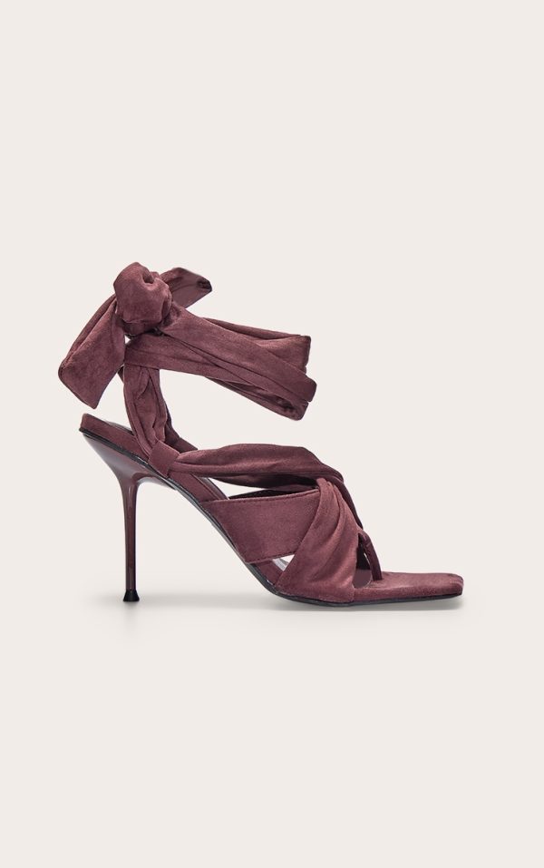 398965d7cd89ccc1d5d996879159bc3b0c7e45b3_CNL7987_1_chocolate_faux_suede_square_toe_thong_lace_up_high_stiletto_heeled_sandals