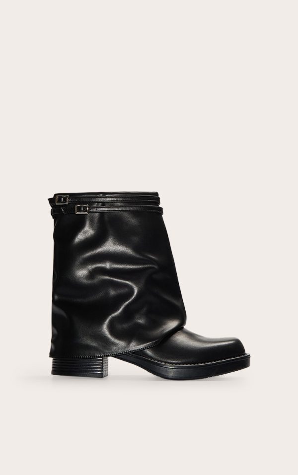 39bf4b6d05b09917d6352425502b6d5d84f0c028_CNL7146_1_black_pu_round_toe_fold_over_buckle_strap_ankle_boots