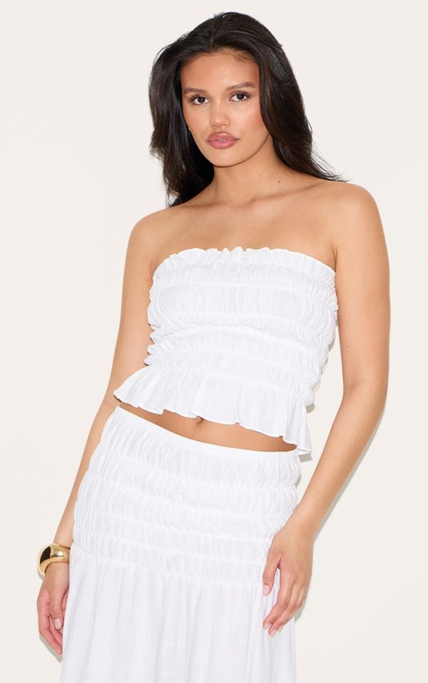 3a326ea207de9513f3191b8748901cd1770ed2cf_CNM9993_1_white_textured_shirred_bandeau_top