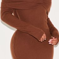 3a705e12fadc23afdc751b52cf780f56b992503e_CNM2939_4_shape_chocolate_brushed_rib_ruched_fold_over_bardot_maxi_dress