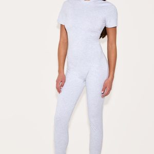 Ash Grey Ultimate Sculpt Short Sleeved Unitard