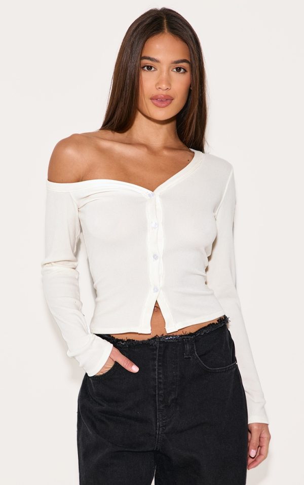 3b4f532415574e423922086255237d83f75c3ec2_CNM1442_1_cream_soft_touch_rib_asymmetric_detail_long_sleeve_top