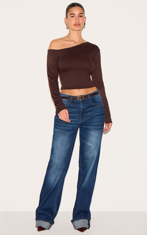 3baa0d6e5cfd8423c19a2358165c7fdf272cf28b_CNM2406_3_chocolate_cotton_asymmetric_fitted_long_sleeve_top