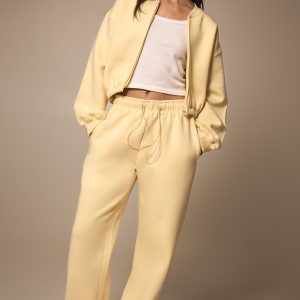 Butter Cream Drawcord Hem Oversized Joggers