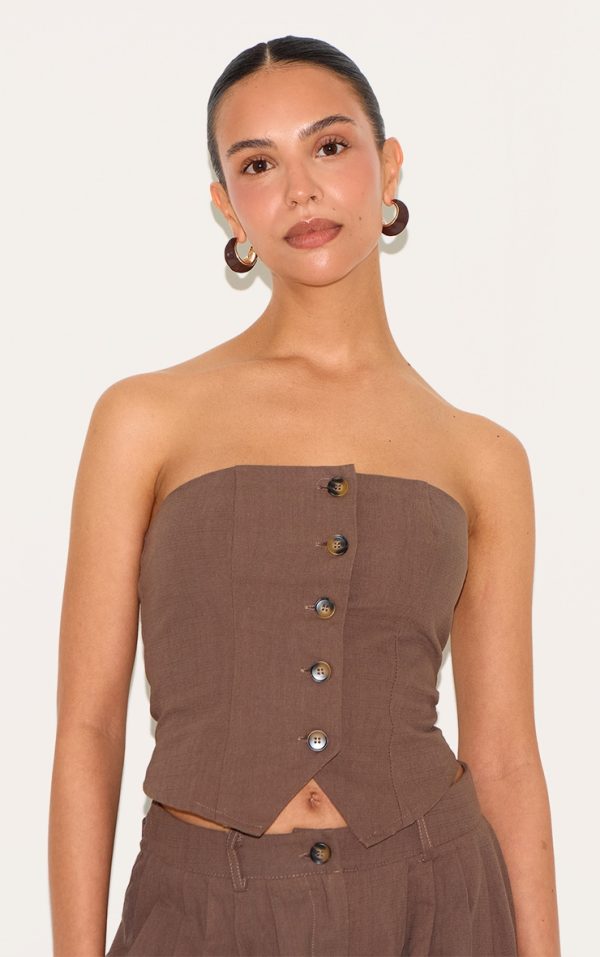 3be5ee1a58821e16f514a7b4eb614f1afa45418c_CNM3508_4_petite_chocolate_woven_bandeau_button_up_top