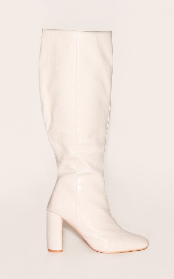 3c098f19b2af98cf1ee6c66827173f3ec450fd81_CNI0155_1_white_wide_fit_pu_croc_square_toe_block_heel_knee_high_boots