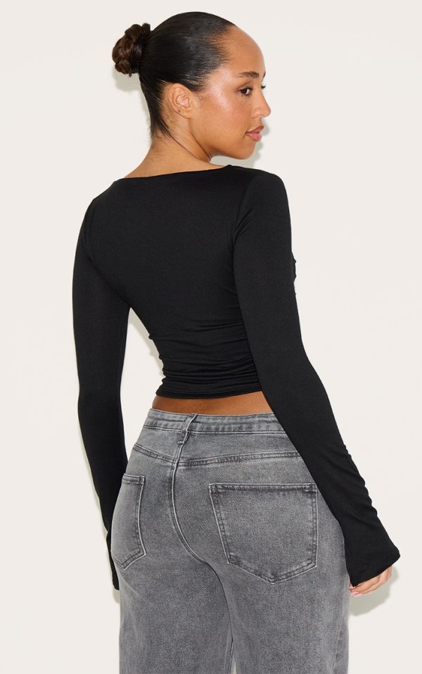 3c1816c579686061aa8e58ca0cd810ca9214309f_CNM8575_2_shape_black_super_soft_scoop_neck_ruched_bust_long_sleeve_top