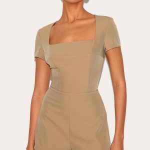 Mushroom Tailored Woven Square Neck Playsuit