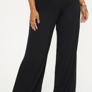 Shape Black Jersey Wide Leg Trousers