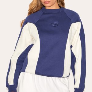 Navy Sport Collective Contrast Binding Sweatshirt