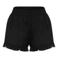 3d1c9ebb1892a0072d004e8fcf4ef3efecbed8ba_CNL6995_6_black_textured_woven_frill_edge_shorts-1