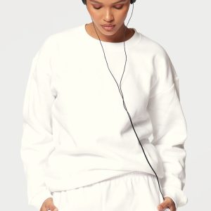 White Oversized Fitting Sweatshirt