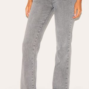 Tall Washed Grey Slim Fit Low Rise Flared Jeans