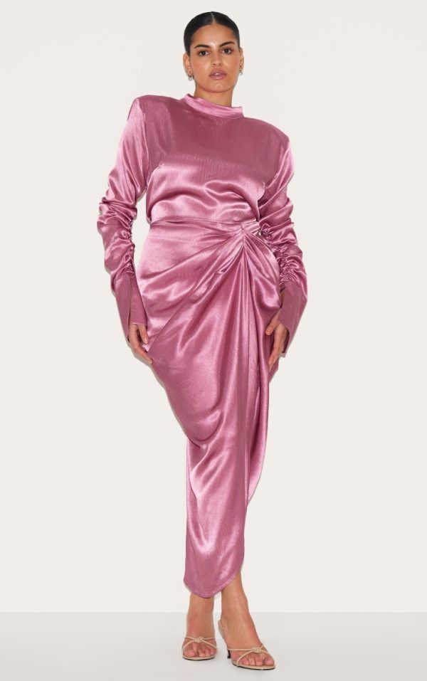 3e4af1d57dbe2542a41b26c05f08b2757c8dbc32_CNM0378_1_plus_deep_rose_high_neck_ruching_detail_satin_midi_dress