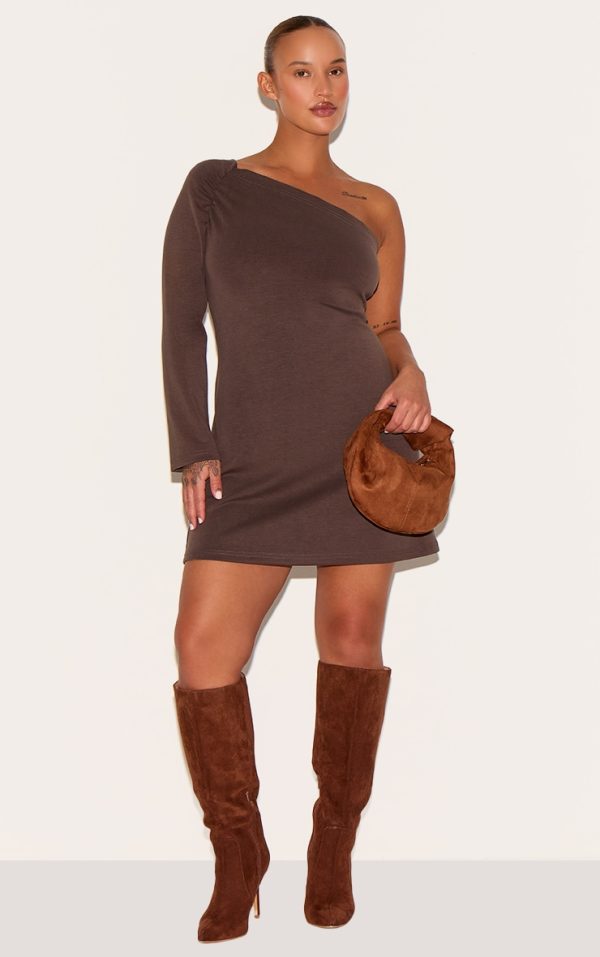 3e521a99ec9021578d1c34070fc3a5e7c50cb3a2_CNM2770_3_plus_chocolate_modal_one_shoulder_ruched_bodycon_mini_dress