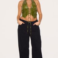 3ec634b57f49b1710a040b6e802d0d888a176943_CNL8702_3_plus_washed_olive_faux_leather_lace_up_plunge_halterneck_top