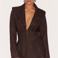 3ed6fe6ac051e4deda5cc8e6ce575f724185835b_CNM3492_1_petite_chocolate_cinched_waist_blazer