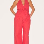 3ed79e6a39102dcd6216d6f6ebafe75ff0b983d2_CNM6579_3_plus_red_linen_twist_front_halter_neck_top