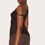 3eebb76cada1fca84cc74468aa9de6fc562d76d7_CNM4272_2_deep_chocolate_ruched_detail_asymmetric_slinky_long_top