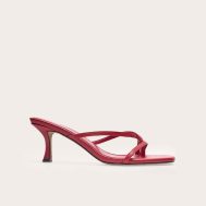 3fa6edf7e9a53d784bfc601d9e50aab0b8142d41_CNL8081_1_red_pu_square_toe_strappy_toe_thong_mid_stiletto_heeled_mules