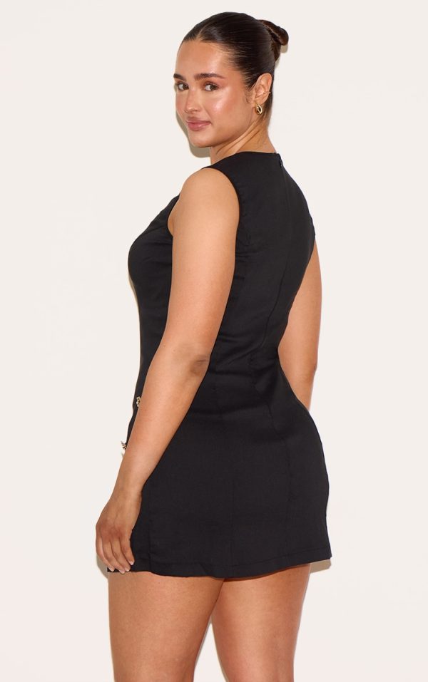 4031a7e70a2c596ce14b2aff6dd3080c31a25b8b_CNM0743_2_shape_black_stretch_woven_boat_neck_side_split_hammered_button_mini_dress