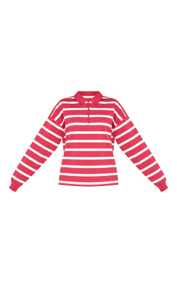 4101f4530b305f1c2ec0c086a5fa2c41d5018652_CNM8125_5_red_loopback_sweat_stripe_quarter_zip_sweatshirt
