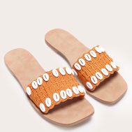41b90d81bc4dcd2e65bfcad173500f9551827d50_CNJ4669_2_orange_round_toe_stitch_detail_shell_strap_mule_sandals