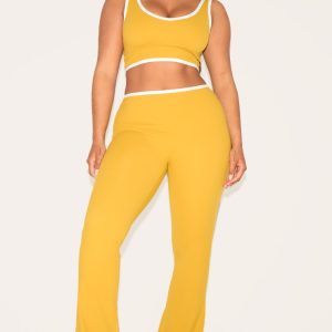 Shape Olive Sculpt Active Contrast Binding Flare Trousers