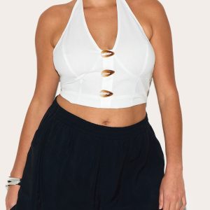 Plus Black Peached Woven Elasticated Waist Shorts