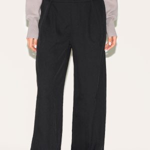 Black Adjustable Waist Tailored Trousers