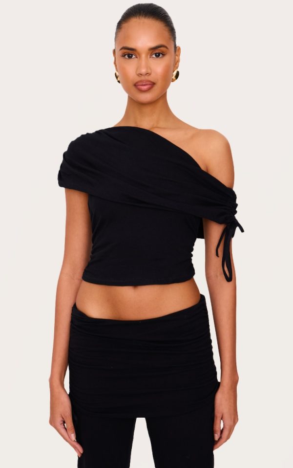 4456e14667090fdf3304cf9de9abc86aa3b6bdb2_CNL6372_1_black_ruched_side_off_the_shoulder_top