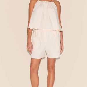 Petite Stone Poplin Floaty Shorts