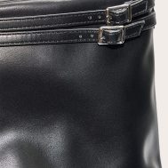 4605f3665a191dcfad4088d70a7abe8e19af1d85_CNL7146_4_black_pu_round_toe_fold_over_buckle_strap_ankle_boots