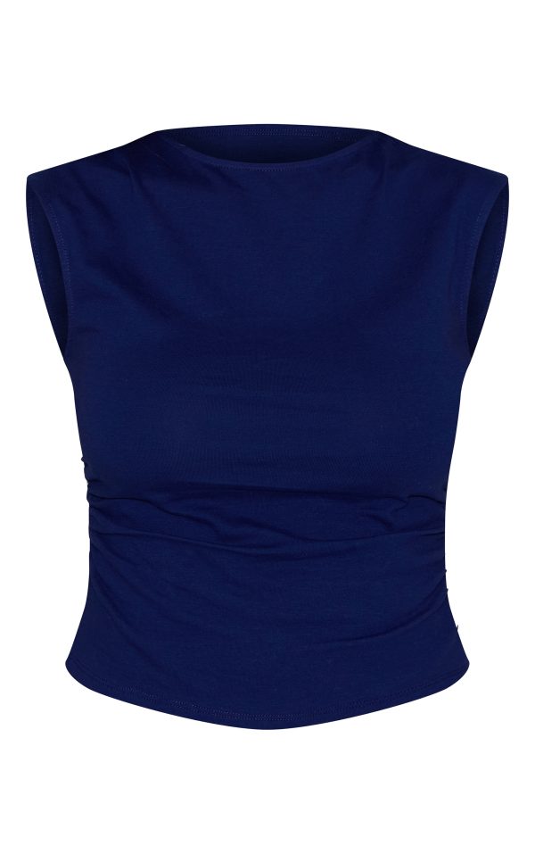 46d62bd9a7528f0f7340ca592579abd833732d41_CNM9555_5_indigo_blue_soft_cotton_ruched_side_sleeveless_top