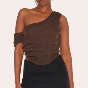 Chocolate Woven Drape Corset