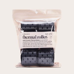 Kitsch Ceramic Thermal Hair Rollers Variety 8 Piece Set Black