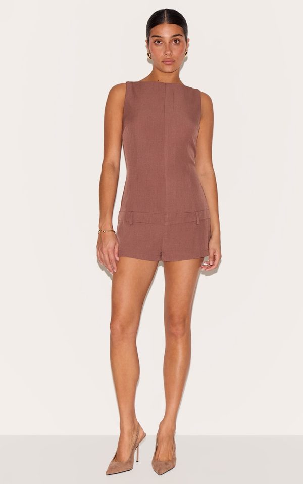 495bd8fdfff73177b3688a9dc651a1b6ef3bb8bc_CNM3509_1_petite_mocha_tailored_boat_neck_playsuit